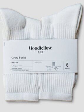 Men's Odor Resistant Crew Socks 6pk - Goodfellow & Co™ White 6-12